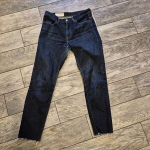 Imogene + Willie "Imogene Slim" Jeans 29 Factory Distressed Darning Raw Hem USA